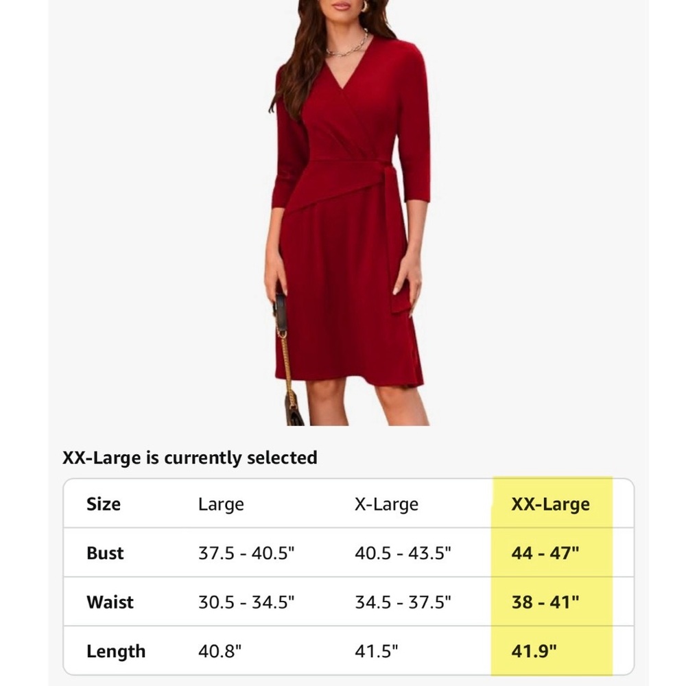 Women’s Cocktail V Neck Dress - Picture 4 of 5